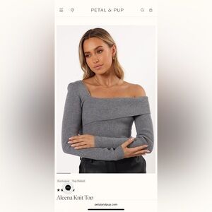 Petal & Pup Charcoal Knit Top